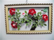 Quadro de metal 4 rosas 